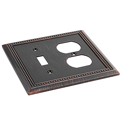 Image of Henne Bery Sunken Pearls Decorative Wall Plate Switch Plate Outlet Cover (Toggle /Duplex, Aged Bronze)