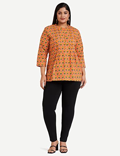Image of Amazon Brand - Myx Women Cotton Regular Fit Casual Kurti (Available in Plus Sizes)