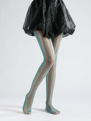Image of Sahabowi Women Tights, Sheer High Waist Pantyhose, Vintage Control Top Stockings, Siwa7