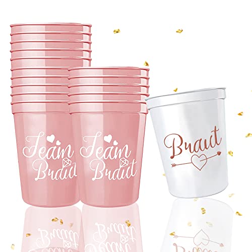 Jiahuade 16pcs Gobelets Décoration EVJF,Bride Tribe Tasse,Accessoire EVJF Future Mariée,EVJF Accessoire Team Bride,Bachelorette Party Cups
