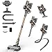 NuYupo Cordless Vacuum Cleaner, 10-in-1 Lightweight Stick Vacuum with 45mins Runtime, Powerful Suction, LED Touch Screen, Rechargeable Vacuum Cleaners for Home Hardwood Floor Carpet Pet Hair (Gold)