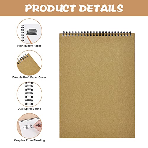 OFFCUP Drawing Pad, 2pack A5 Spiral Bound Notebook - Image 3