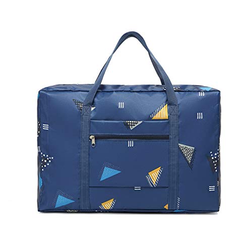 Foldable Travel Duffel Bag Tote Carry on Luggage Sport Duffle Weekender Overnight for Women and Girls, B1 Dark Blue