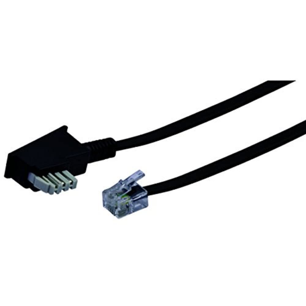 Schwaiger Telefon Anschlusskabel TAL6237 533 TAE (N) RJ11 schwarz, 10,0m