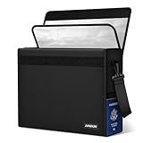 JUNDUN 5200℉ Fireproof Money Bag,13.4”x9.4” Water Resistant and Fireproof Cash Bag with External Pocket,Home Fire Safe Storage Bag Pouch for Money,Cash,Passport and Card