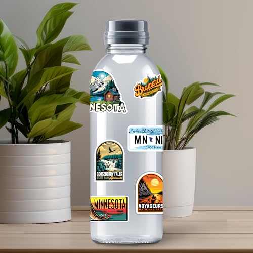 Calcomanías de Minnesota de vinilo que no se despegan de las botellas de agua ni del coche 6