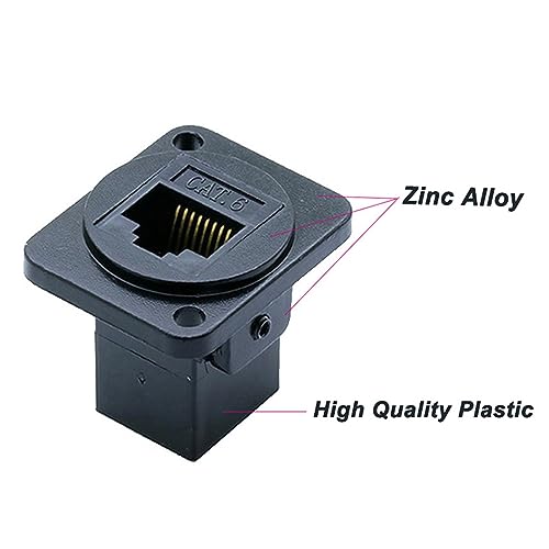 Conector de interfaz RJ45 CAT6 hembra pasamuros prolongador de cable de red Ethernet LAN 7