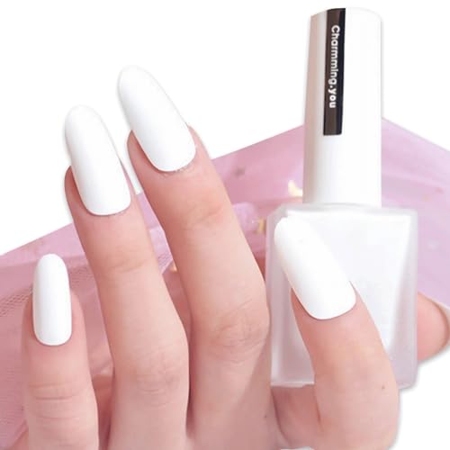 TBeautfave Matte Nail Varnish White Nail Polish, Quick Dry Nail Polishes Long Lasting No Need Cure Nail Polish, Velvet Finish Highly Pigmented, Non Toxic DIY Nail Art Manicure