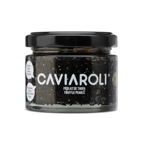 CAVIAROLI Perlas de Trufa Negra 50g | Falso Caviar Gourmet de Jugo de Trufa | Esferificaciones para Risottos, Pastas y Canapés | Sin Gluten y Libre de Alérgenos.