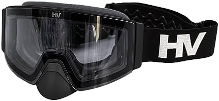 HeatVue HeatWave Heated Goggles Electric Battery for Winter Activities Snowmobile Ski Snowboarding Anti Fog Dual Lens (Black with Clear Lens)