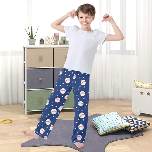Pajama Pants Baseball Blue Tile Pattern Long Sleep Pants Lounge Bottoms3
