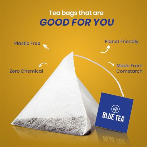 Image of BLUE TEA - Chamomile Tea - 25 Tea Bags (Pack of 2) Plant Based | Sleep & Relaxation | Caffeine Free - Flower Based - Herbal Tea | Single Tear Tea Box | Easy Pull Sachets