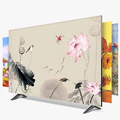 Genérico Funda TV Exterior,Funda para Televisor 19 "- 80" Cubierta de capucha decorativa 22 pulgadas 75 para pantalla LCD TV PC Pintura Paisaje Planta Impermeable(42")