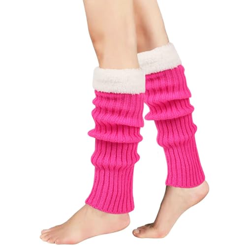 Image of Winter Leg Warmers for Women and Girls Warm Knitted Socks Knitted Wool Crochet Long Boot Socks New Year's Day Socks Christmas Socks