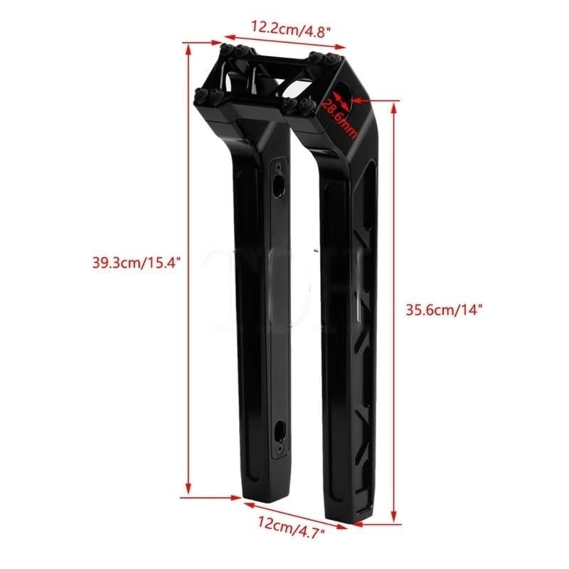 Guidon en T 28mm rehausseur pour virées en Softail et Chopper - 7