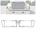 HECASA Front Pair Headlight Bezel Silvery Compatible with 1990-2007 Mack CH600 CH612 CH613 CH600K CL600 CL700 CL Series [SBA Hood ONLY] Headlamp Cover Trim Replacement for 731395475 8895501 LH&RH
