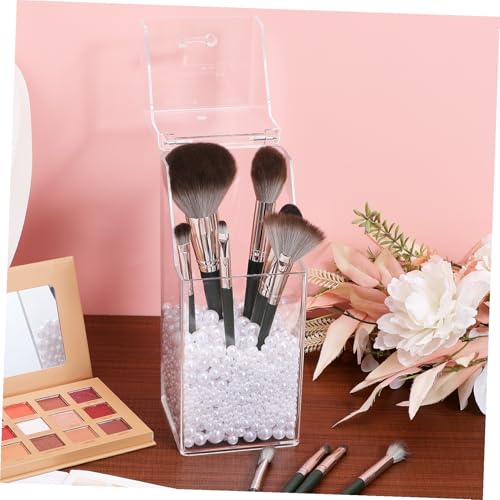 Boîte de rangement transparente x2 pour bureau et maquillage - 7