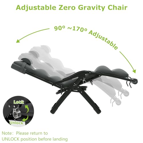 image for Suteck Oversized Zero Gravity Chair XL Reclining Camping Chair w/Washa