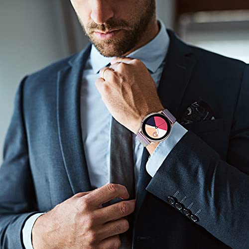 Image of Kapa Band Compatible with Galaxy Watch3 (45mm) / Watch 46mm (2018) / Samsung Gear S3 Frontier /Classic (2017) & Other 22mm Width Watch, Stainless Steel Mesh Bracelet Wrist Strap Loop (Rainbow)