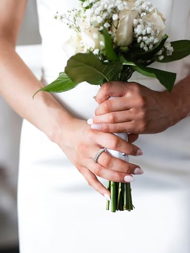 KSTYLE 3.0mm 9 Stones Moissanite Wedding Band for Women |D Color-VVS1| Anniversary Ring 18K White Gold Plated S925 Sterling Silver Ring Moissanite Eternity Band Rings for Women3