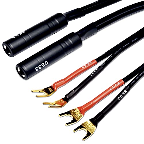 Cncess Cess-002L Barrier Spade Fork To 1/4 Inch Ts Speaker Cable Adapter (Large Spade) #TOP2
