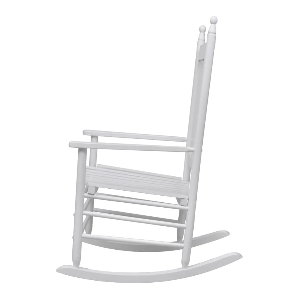 vidaXL Chaise à Bascule avec siège incurvé Blanc Bois