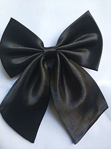 Akoak Adjustable Pre-Tied Bow Tie Solid Color Bowties For Women Ties,Black #TOP4