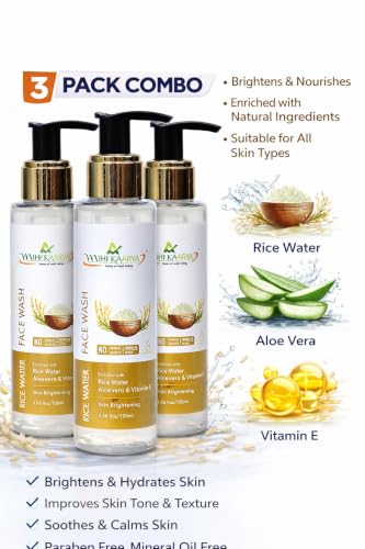 Image of Rice Water Infused Face Wash for Gentle Cleansing - Pack of 3
