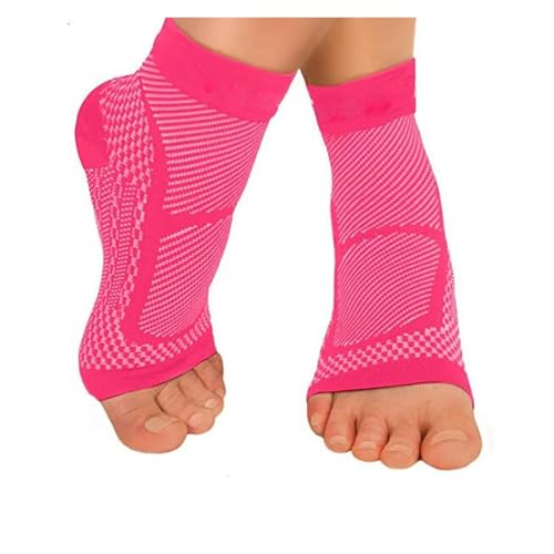 LYHYDMA Tobilleras 1 par de Tobilleras de compresión for aliviar la tendinitis de Aquiles y el Dolor en Las articulaciones. Medias for Fascitis Plantar con Soporte for el Arco del pie(Pink,L XL)