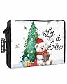 DecorLovee Outdoor TV Cover 80 to 85 Inches Weatherproof & Waterproof, Christmas Outdoor TV Enclosure with Remote Control Pocket, Xmas Tree Bear Snowflake Watercolor TV Screen Protectors