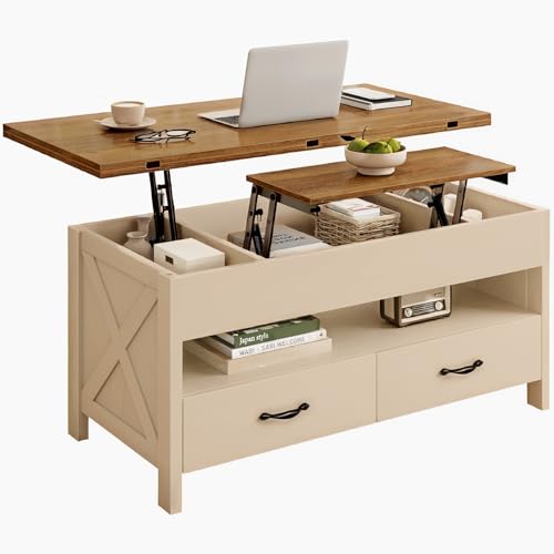 Marsail Lift Top Coffee Table with Open & Hidden...