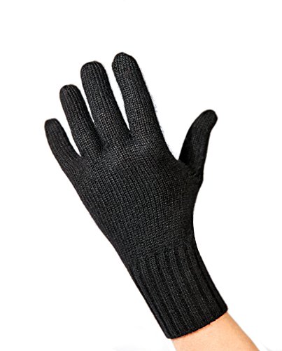 CASH-MERE.CH Edle 100% Kaschmir Handschuhe, Touchscreen tauglich für Herren (Schwarz, L/XL) Cover