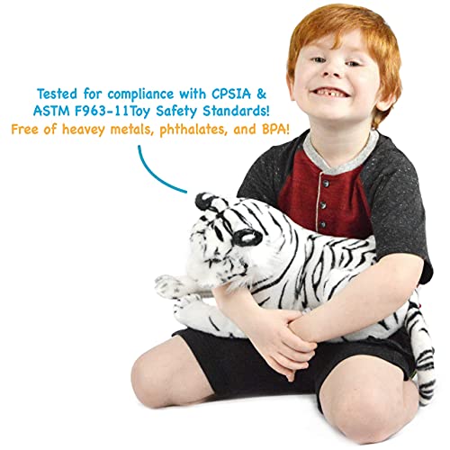Image of Tickles Tiger Soft Stuffed Plush Animal Toy for Kids Boys & Girls Birthday Gifts (Color: White Size: 30 cm)