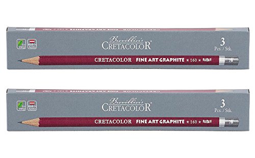 Cretacolor Cleos Fine Art Graphite 7B Set of 3 Pencils (Pack of 2)