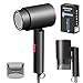 AIUNAOM phon da viaggio pieghevole, phon capelli professionale da 2400W ad asciugatura rapida, con tasti aria calda/fredda, phon pieghevole, ideale per casa e salone