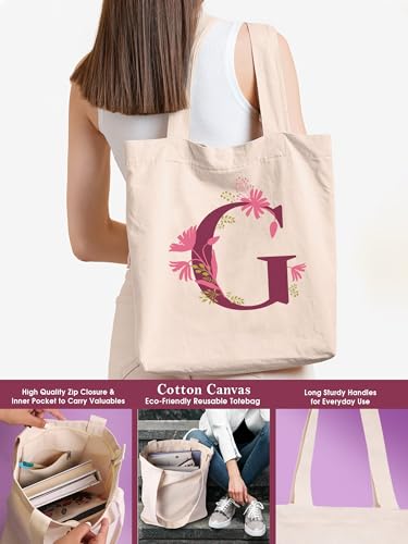 Image of DOODLE Monogram G Diary Gift Set - B6 Soft Bound Ruled Notebook with Tote Bag & Zipper Pouch - Premium Stationery Gift for Women & Girls