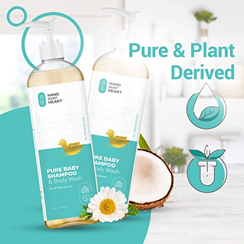 Hand Over Heart Plant Derived Baby Shampoo And Body Wash - Hypoallergenic Bath Soap - Tear Free, Mild And Gentle For Baby's Sensitive Skin - Cleans, Moisturizes And Soothes, Calming Relaxing Scent #TOP6