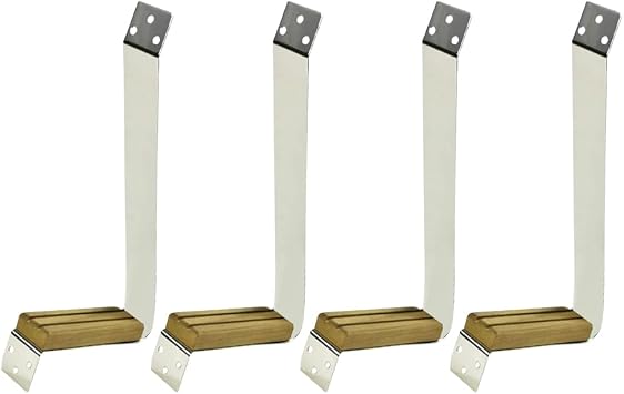 MARINE CITY Teak Mast Step, Stainless Steel, 12" x 5", Anti-Skid Teak Pad, Corrosion Resistant, for Boats