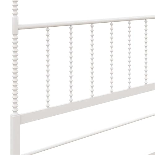 Pemberly Row Transitional Metal King Size Canopy Bed In White #TOP6