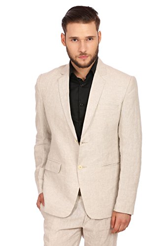 WINTAGE Men's Linen Tailored Fit Solid Evening/Casual Blazer Coat Jacket : Multiple Colors Inside