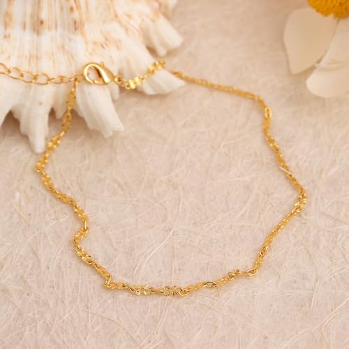 Image of Dainty Gold Shell Pearl Charm Ankle Bracelet for Women Trendy non-Tarnish Adjustable Anklet Summer Beach Fashion Jewelry Gift