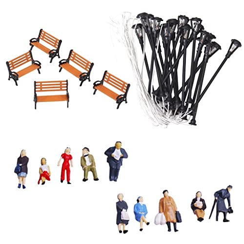 Jili Online People Figures/Bench Models/Lamppost Lights Models for HO Scales Layout Accs