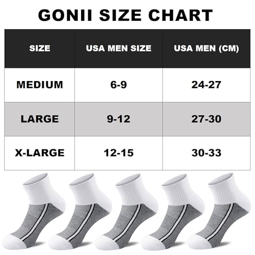 Image of Gonii Mens Athletic Ankle Socks 5-Pairs