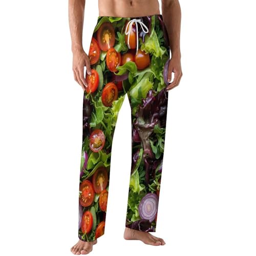 Vegetable Salad Funny Pajama Pant Casual Loose Lounge Pants Pjs Sleepwear for Men