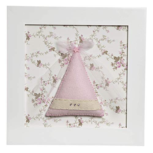 Quadro Decorativo Chapéu de Fada, Quarto Bebê Infantil Menina, Potinho de Mel, Rosa