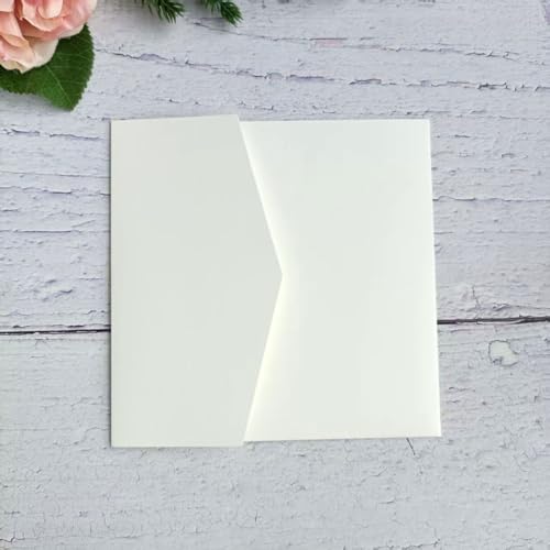 MillaSaw Enveloppe pour faire-part de mariage, carte de vœux de vacances, 15x15cm, papier ivoire mat, 25pcs (ivoire mat) – vue 2