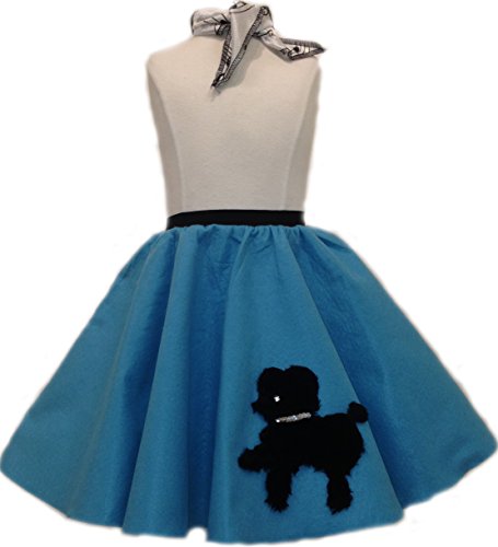 Toddler Poodle Skirt with Scarf (Turquoise) - //coolthings.us