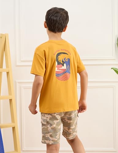 Image of Amazon Brand - Symbol Boys 100% Cotton Oversized Graphic Printed Half Sleeves T-Shirt | Age 6-14 Years