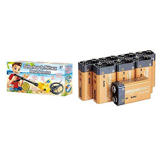 Buki - KT7020D - Détecteur Digital de Métaux & Amazon Basics Piles alcalines 9 V pour Le Quotidien - Lot de 8 (Le visuel Peut différer)