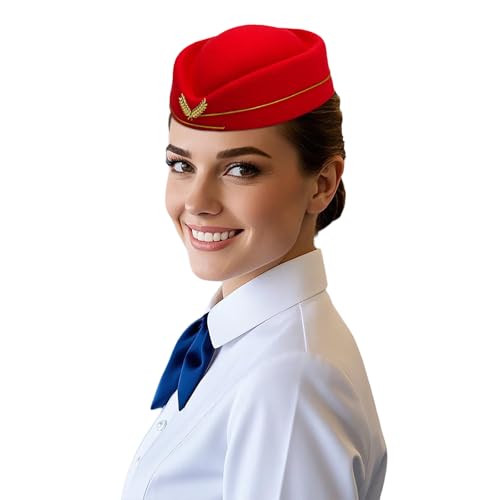Estilo de moda sombrero ceremonial sombrero hotel recepcionista boina, rojo, Talla única